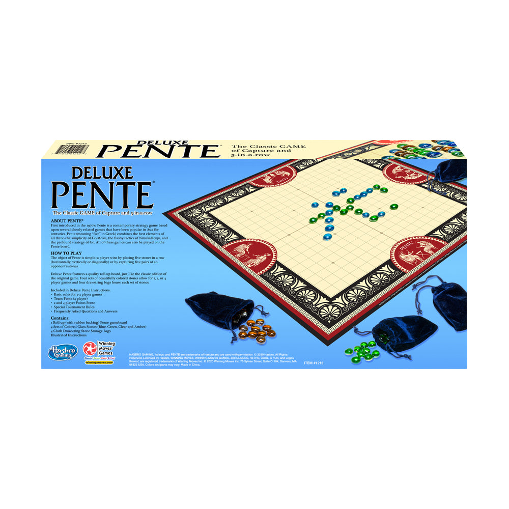Winning Moves Deluxe Pente Board Game - Classic Strategy Game with Glass Stones for Adults & Family Game Night | Perfect for Parties, Gifts & Brain Training