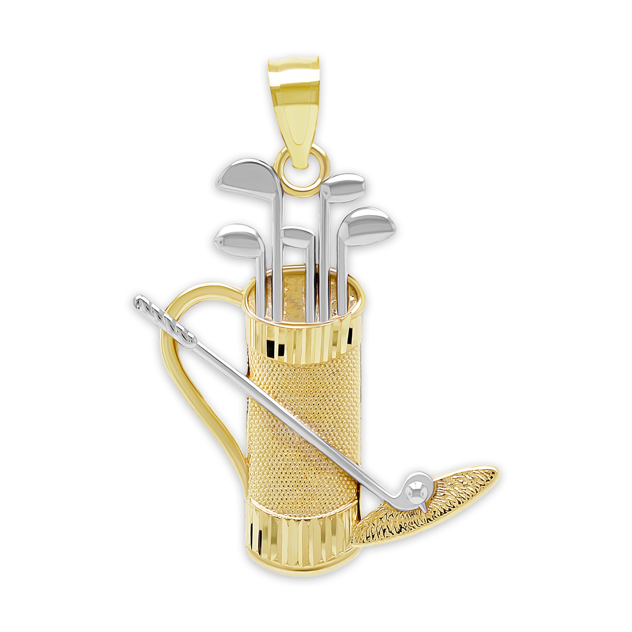 10K Gold Golf Charm Pendant - Elegant Golf Jewelry for Men & Women - Perfect Golf Tournament Trophy Gift for League Players (Great for Golf Outings, Awards & Special Occasions)