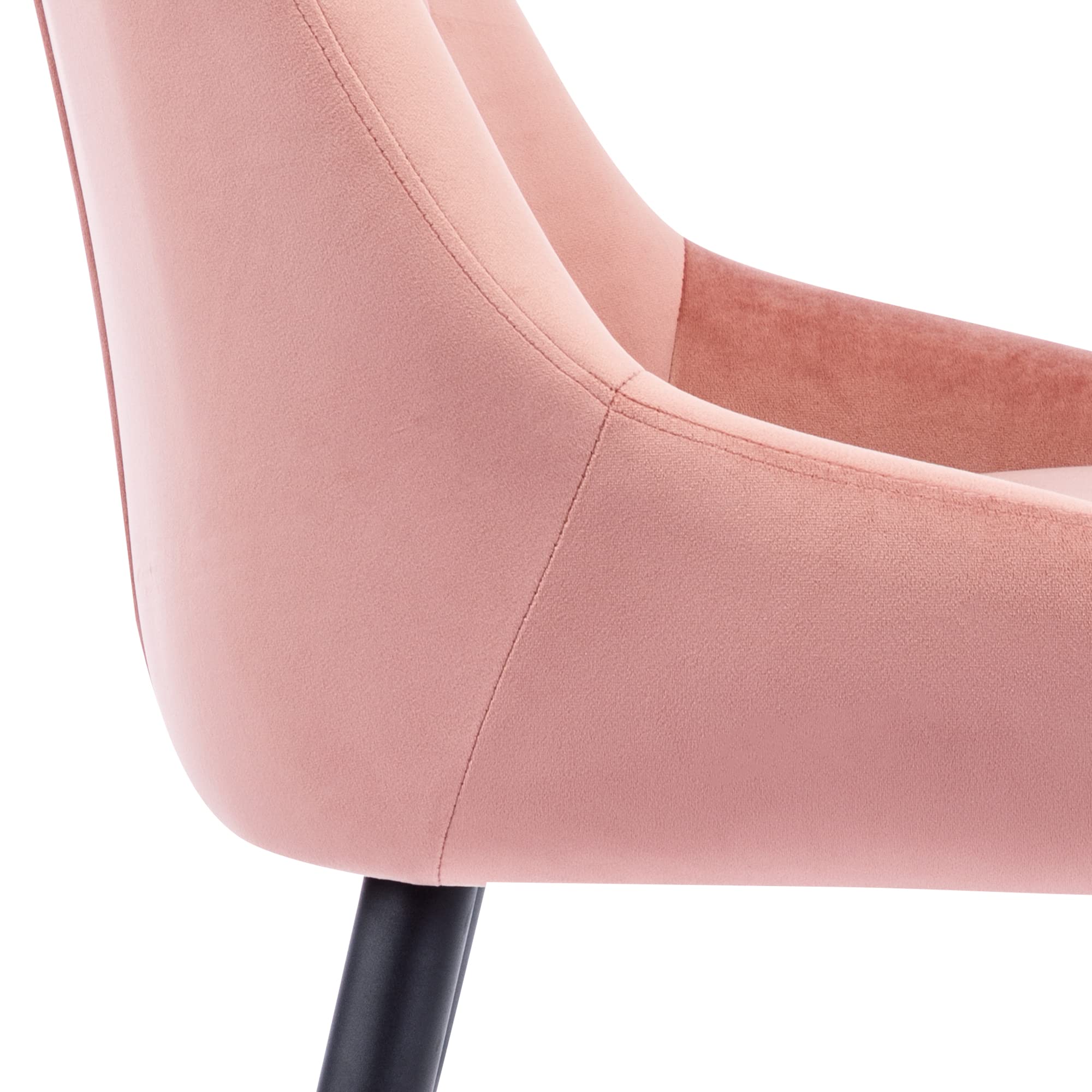 DUHOME Mid Century Modern Velvet Dining Chairs Set of 2 - Upholstered Tufted Armless Accent Chairs with High Back, Pink Leisure Chairs for Dining Room, Living Room & Bedroom | Perfect for Home Decor, Small Spaces & Apartment Dining