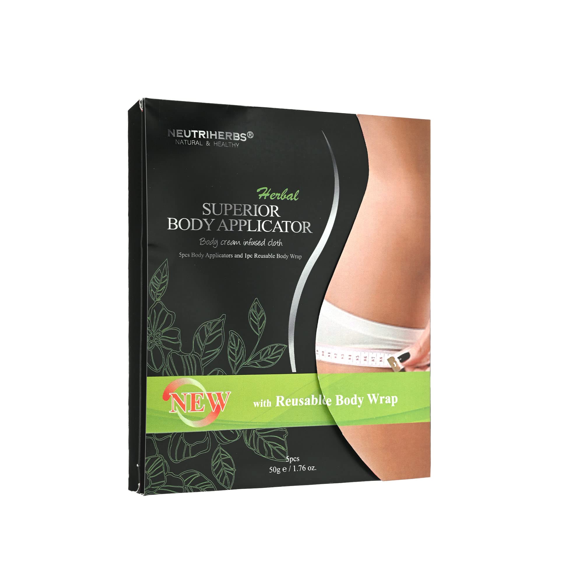 Neutriherbs Body Shaping Wrap - Natural Firming & Toning Applicator for Belly, Stomach, Legs, Arms & Buttocks (5 Pack) | At-Home Body Contouring Treatment for Postpartum & Weight Loss