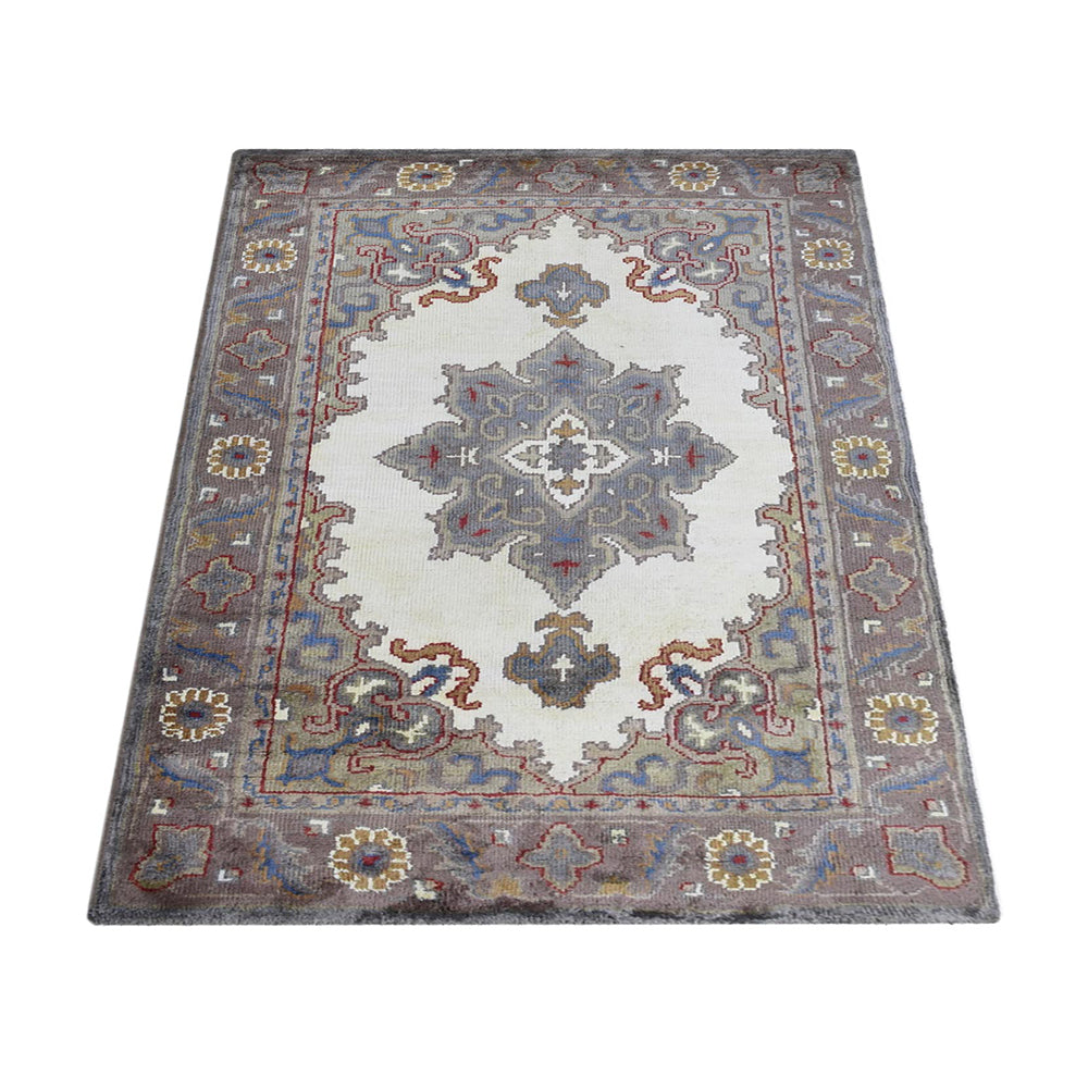 Hand Knotted Hypnotic Design Area Rug - Non-Slip Bohemian Style for Living Room, Bedroom & Home Decor