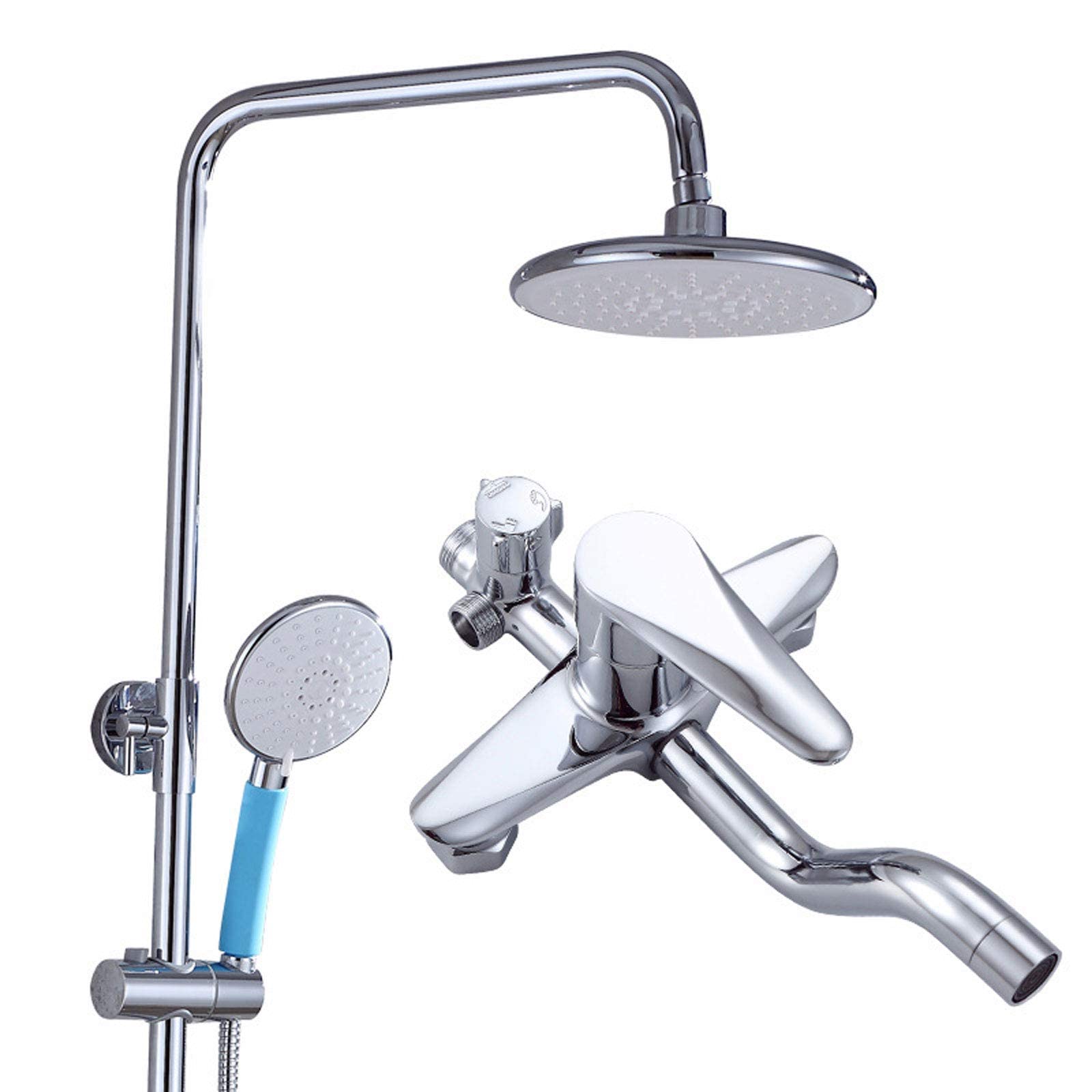 Premium Rainfall Shower System - Adjustable Wall Mounted Chrome Shower Set with Overhead Showerhead & Brass Mixer Tap | Modern Bathroom Fixture for Home, Hotel & Spa Luxury Experience