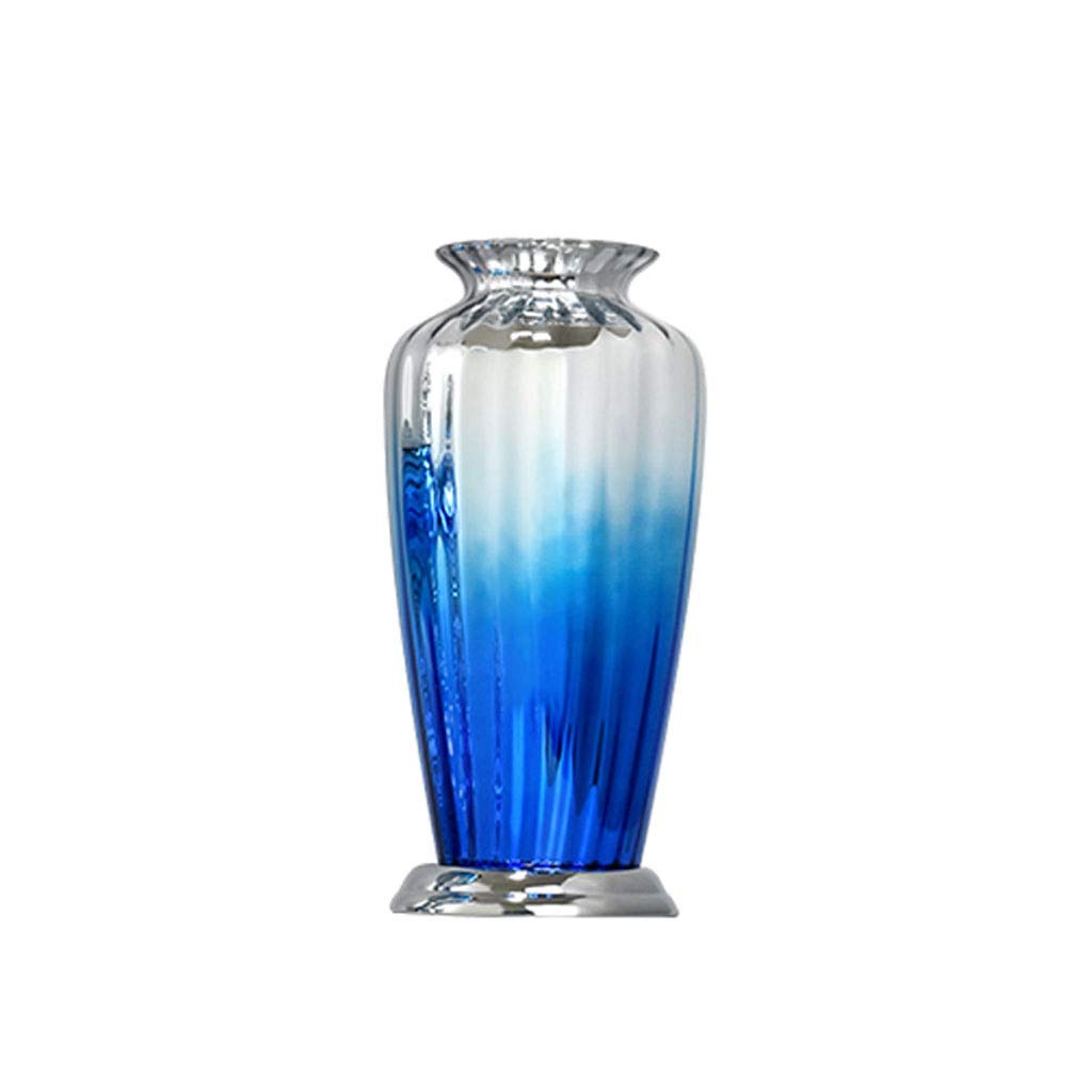 Blue Glass Vase for Flowers - Elegant Home Decor Centerpiece for Living Room, TV Cabinet & Dining Table | Perfect for Floral Arrangements & Modern Interior Design