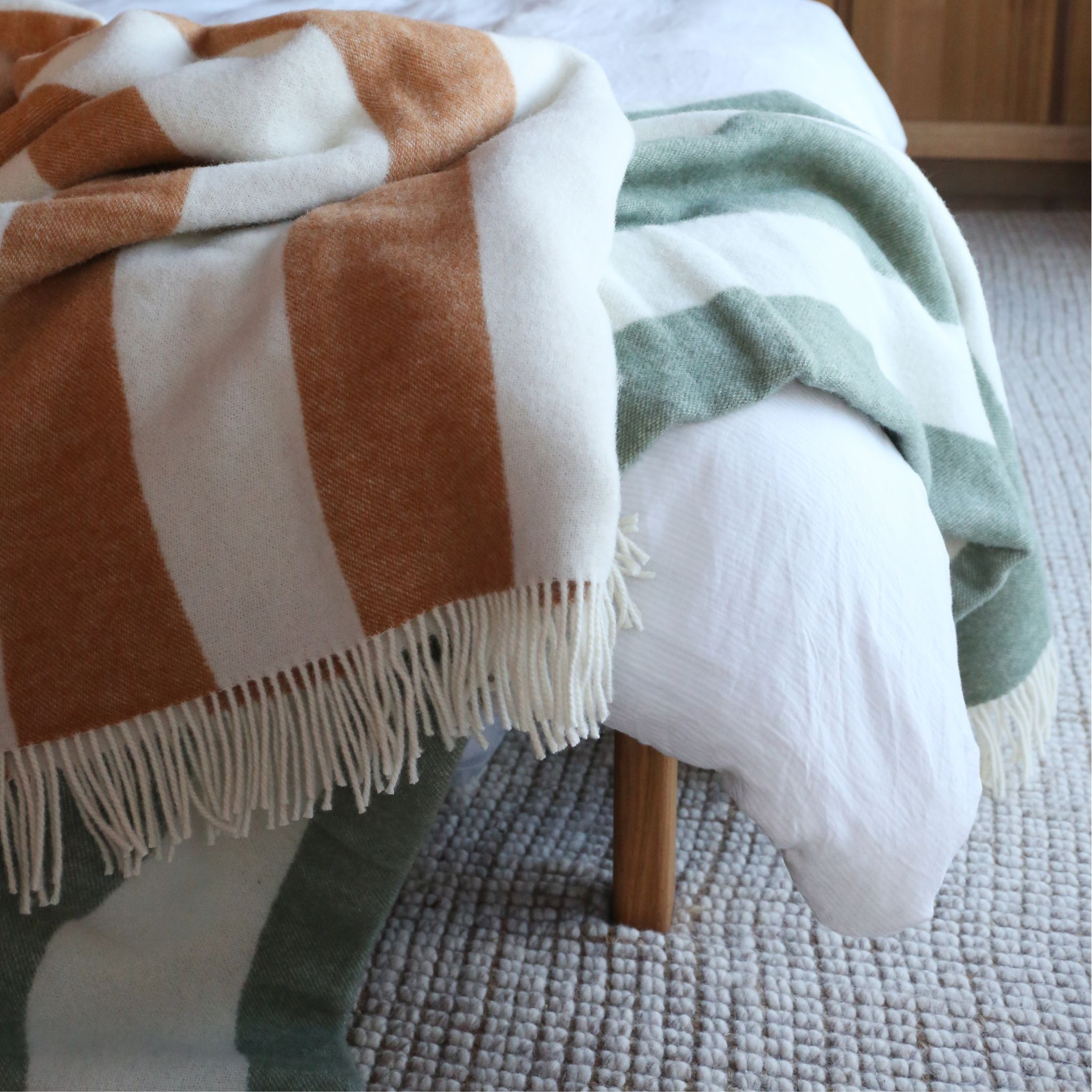 MAISON DEUX Soft & Cozy Rough Stripe Blanket 51