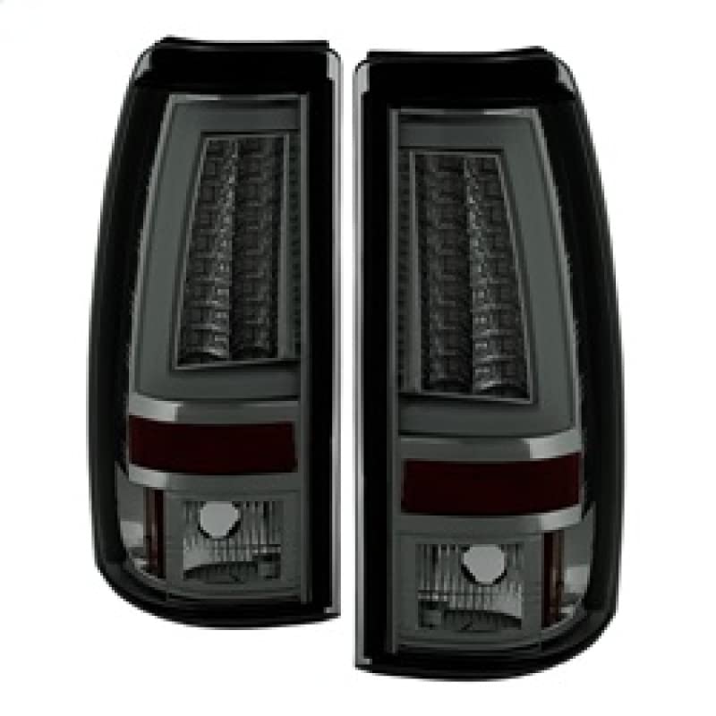 Xtune Spyder 5081896 LED Tail Lights - Smoke Lens for 99-02 Chevy Silverado 1500/2500 (Excludes Stepside) & 99-07 GMC Sierra 1500/2500/3500 (Fits 2007 Classic) - Upgrade Your Truck's Style & Visibility for Night Driving & Towing