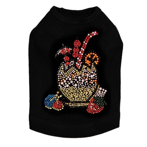 Tropical Coconut Print Rhinestone Tank Top for Women - Summer Beach Party, Cocktail Dress, Casual Wear - Multiple Colors Available