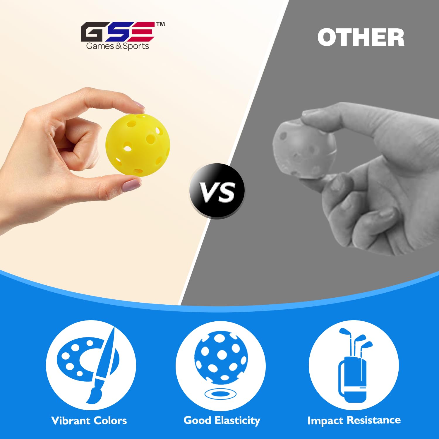 GSE 12-Pack Practice Golf Balls - 40mm Limited Flight Plastic Soft Training Balls for Swing Practice | Airflow Hollow Design | Multi-Color Options | Perfect for Backyard, Driving Range & Indoor Golf Training