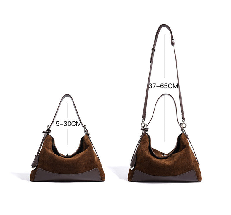 Stylish Suede Leather Shoulder Bag for Women - Fashionable Crossbody Purse with Adjustable Strap - Perfect for Work, Travel & Everyday Use