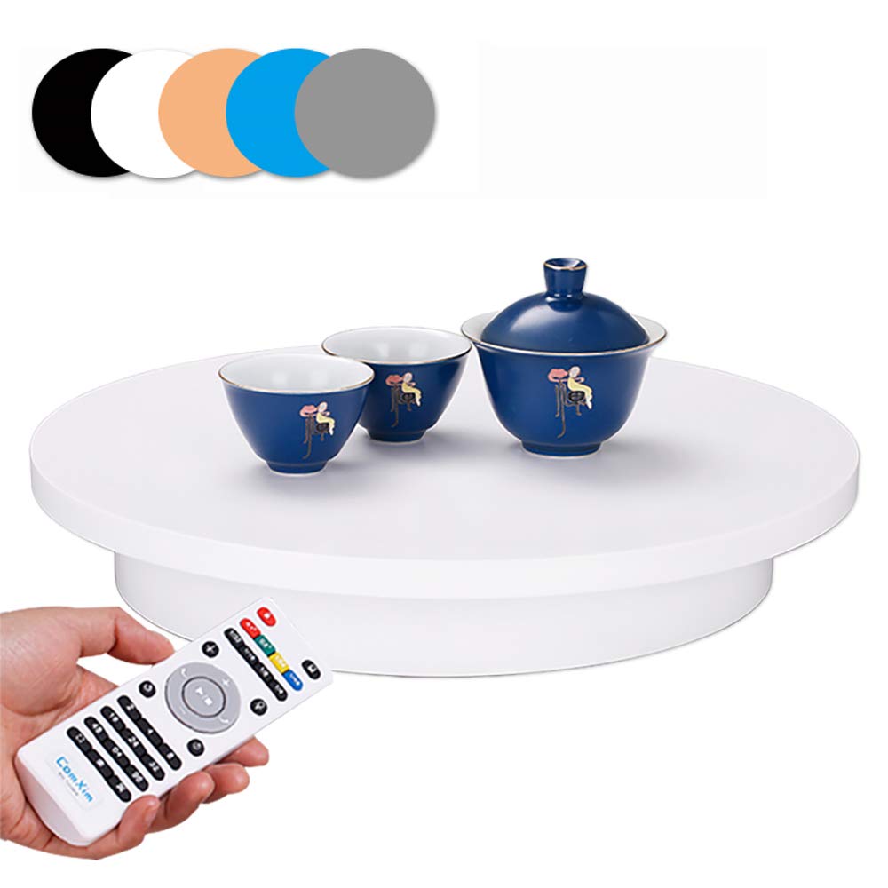 LeTkingok 40CM Electric Turntable - Remote Control, Adjustable Speed & Reversible Rotation, 360° Display Stand for Product Photography (15-30 RPM) - Perfect for Amazon/Ebay Listings, Jewelry Showcase & TikTok Videos