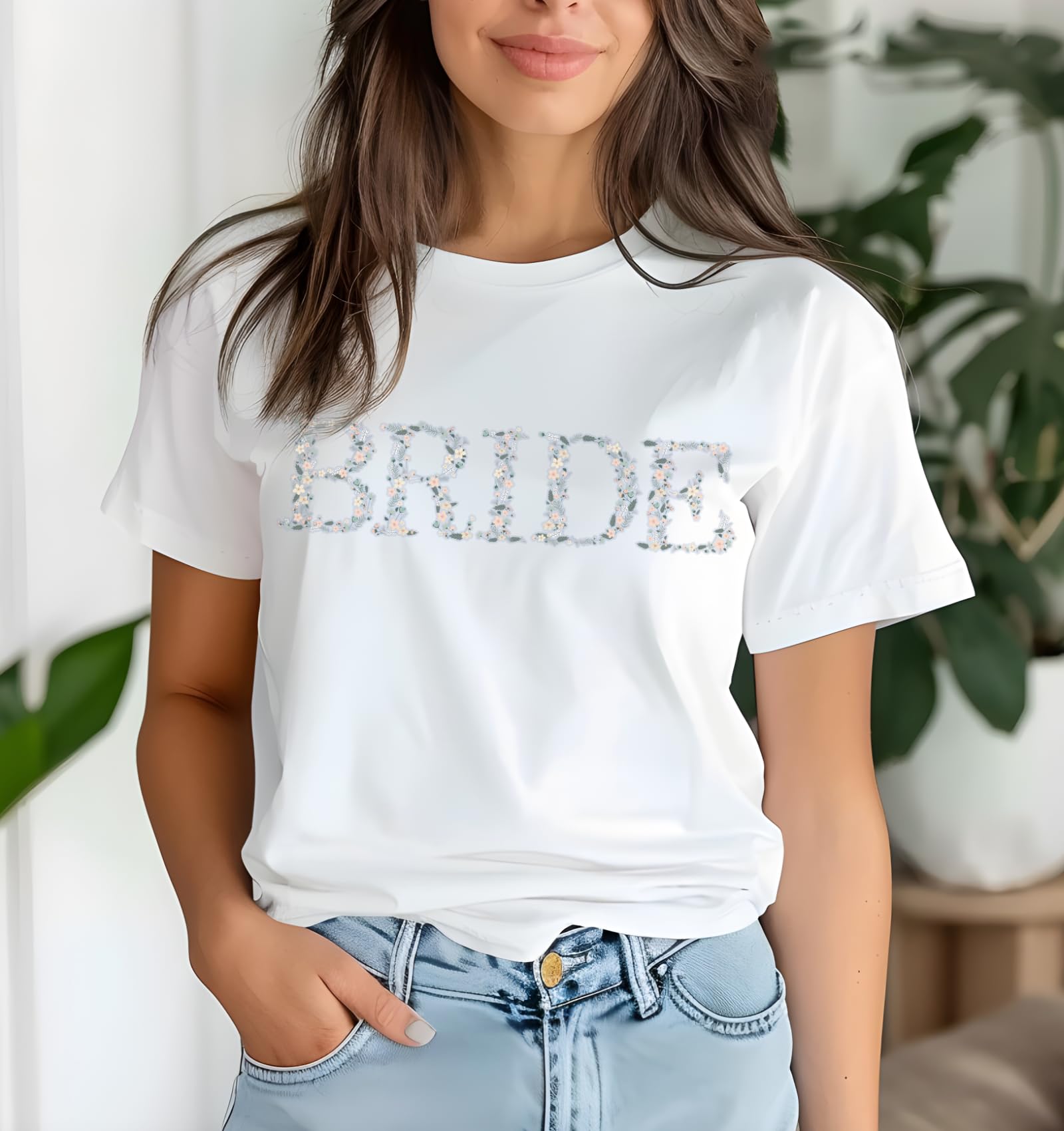 Future Mrs Sweatshirt - Floral Embossed Bride to Be Gift for Engagement, Bachelorette Party & Wedding (Short Sleeve, Women's Medium) - Perfect for Bridal Showers, Honeymoon & Newly Engaged Couples