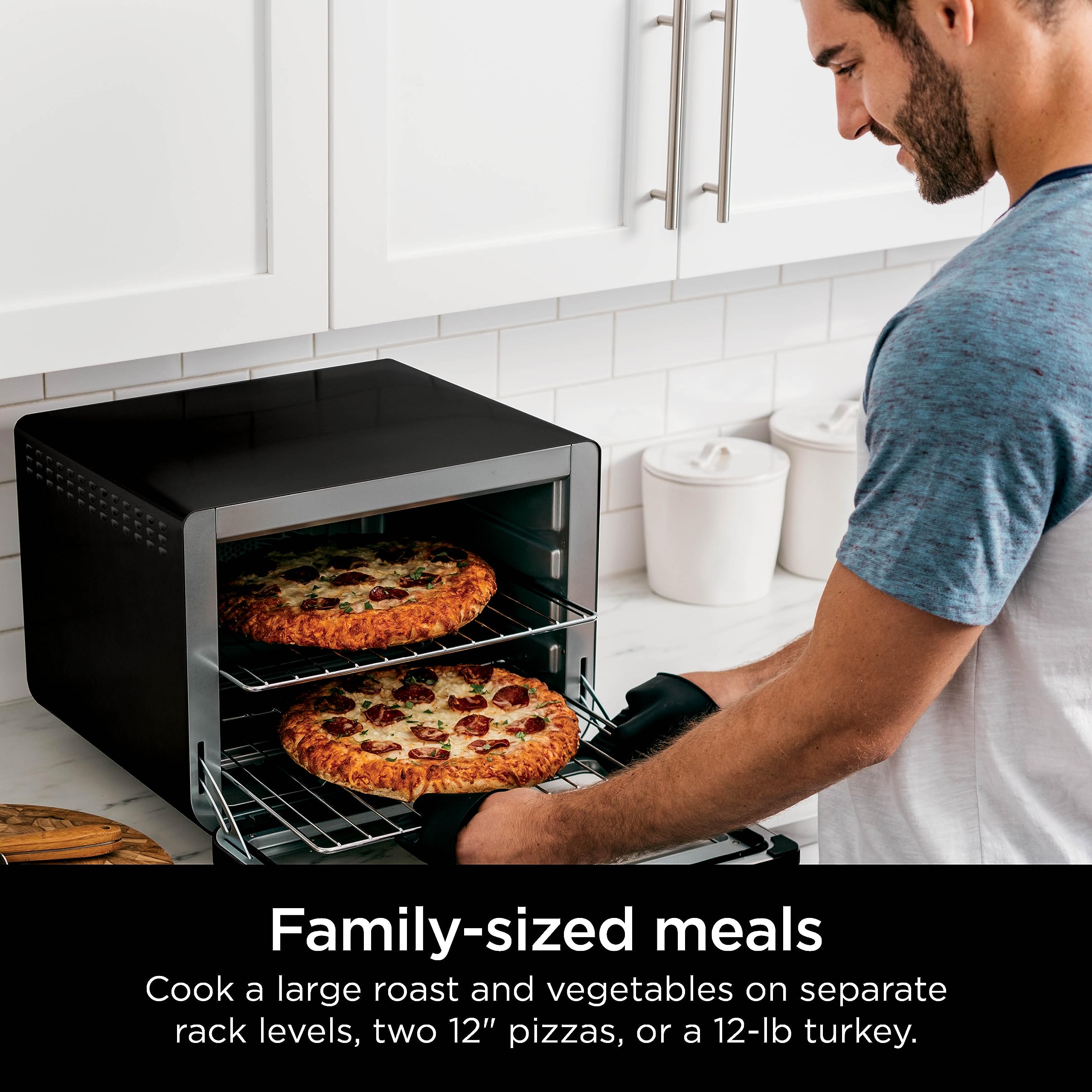 Ninja DT202BK Foodi 8-in-1 XL Pro Air Fry Oven - Large Countertop Convection Oven & Digital Toaster Oven with 1800W Power (12-inch, Black) - Perfect for Baking, Roasting, Air Frying & Toasting at Home