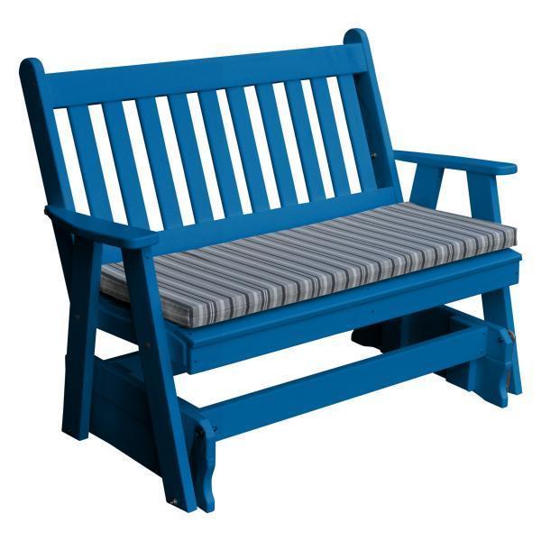 A & L Furniture Poly Traditional English Glider - Classic Rocking Chair for Nursery, Porch & Living Room - Comfortable Patio & Indoor Seating for Relaxation & Nursing