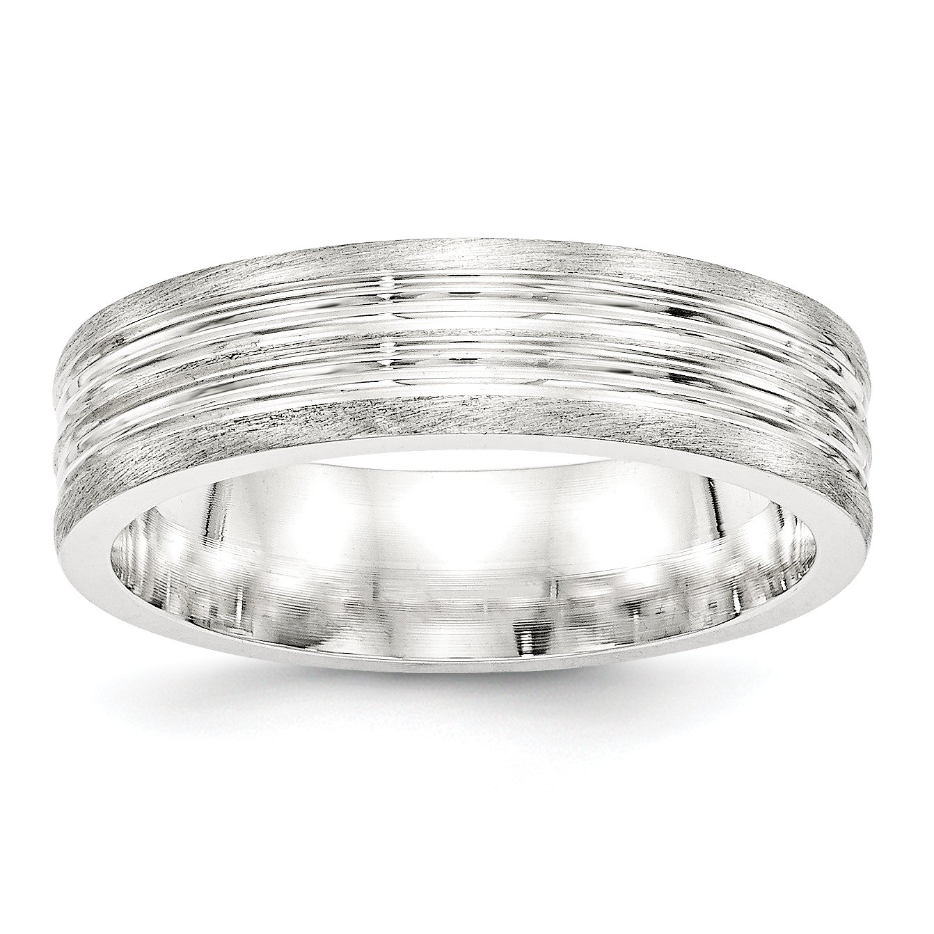 925 Sterling Silver 6mm Brushed Fancy Wedding Band Ring for Women - Elegant Stackable Ring for Bridal, Anniversary & Everyday Wear | Diamond2Deal