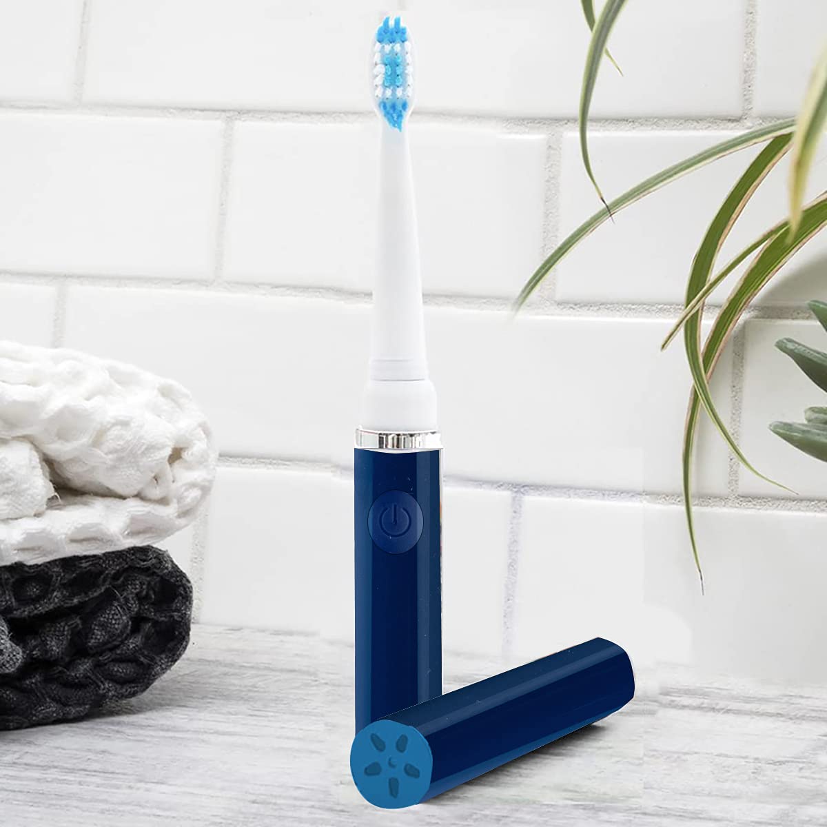 Pop Sonic Electric Toothbrush for Adults & Kids (Navy Blue) - Rechargeable Travel Toothbrush with 2 Speed Modes (15,000-30,000 RPM), DuPont Nylon Bristles | Perfect for Home, Travel & Daily Oral Care