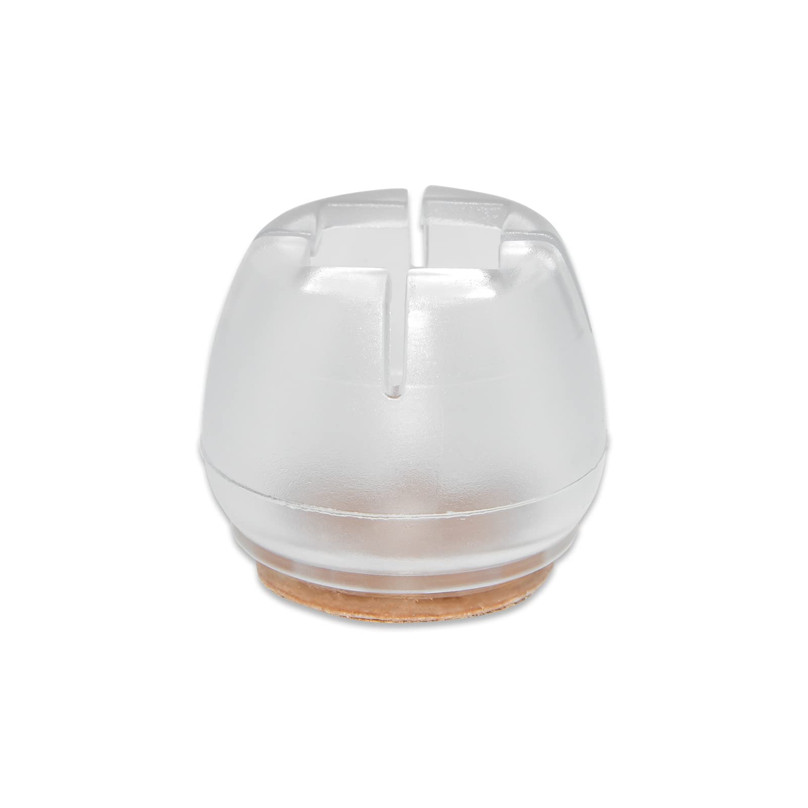 8-Piece Clear PVC Chair Leg Caps with Felt Pads - Round Furniture Floor Protectors for 22-25mm (0.87