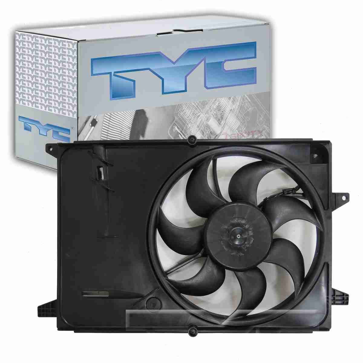 TYC Dual Radiator & Condenser Fan Assembly for Chevrolet Spark 2016-2020 - Replacement Cooling Fan with Clutch Motor - Perfect for Engine Overheating Prevention & AC Performance Enhancement