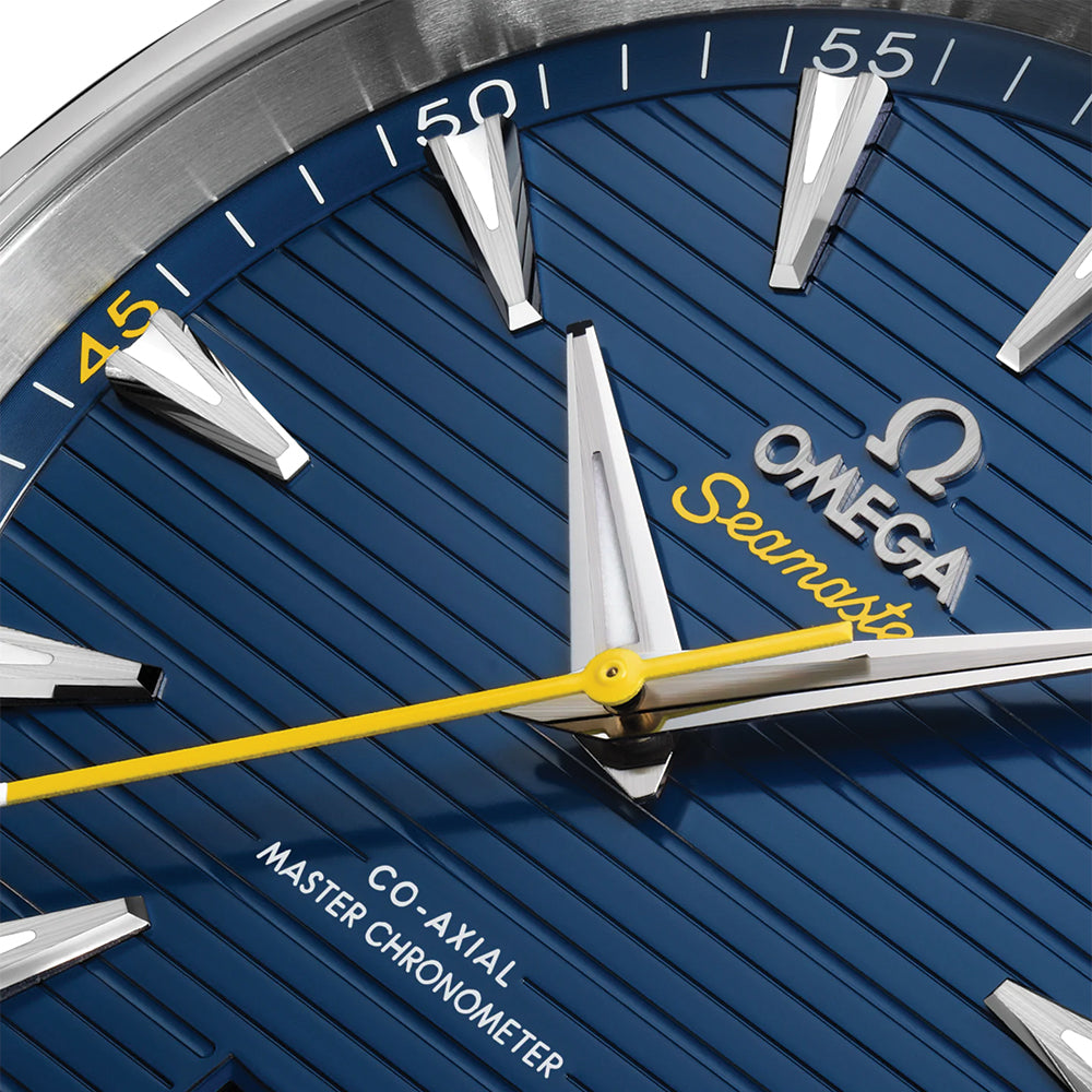 Omega Seamaster Aqua Terra 150M Co-Axial Master Chronometer 41mm Blue Dial Men's Watch on Rubber Strap - Luxury Dive Watch for Swimming, Sailing & Everyday Wear