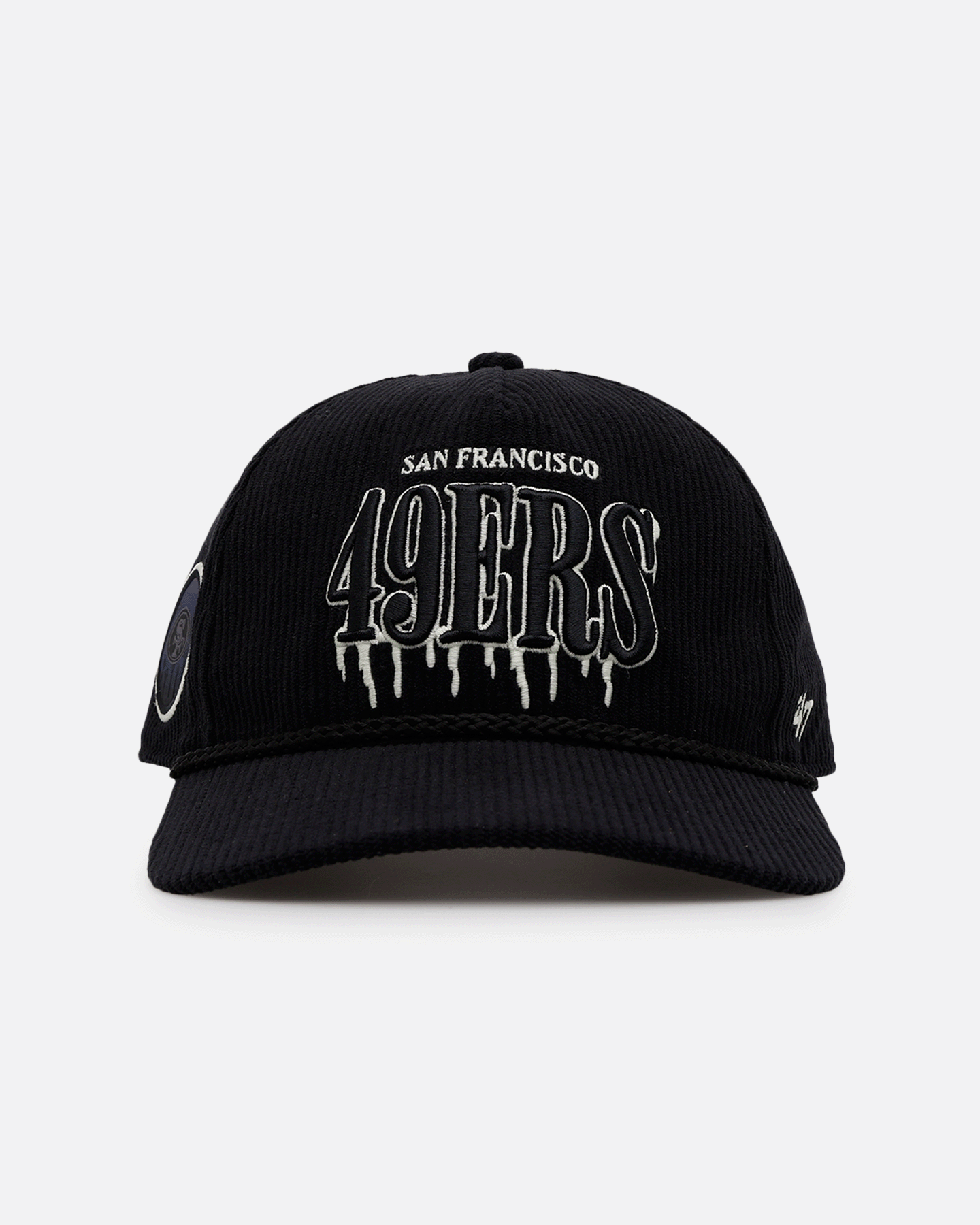 San Francisco 49ers 'Slasher' 47 Hitch Corduroy Snapback Hat - Black Adjustable Baseball Cap for Men & Women - Perfect for NFL Games, Sports Events & Casual Wear