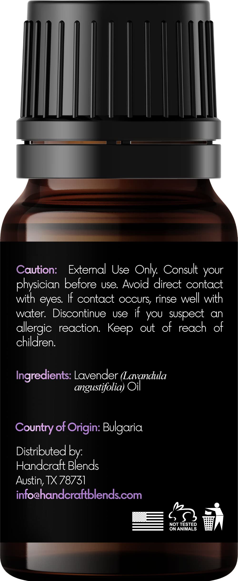 Handcrafted Lavender Essential Oil - 100% Pure & Natural - 0.33 Fl Oz Premium Grade Aromatherapy Oil for Diffusers, Massage, Relaxation & Stress Relief - Perfect for Home Spa, Yoga & Bedtime Use