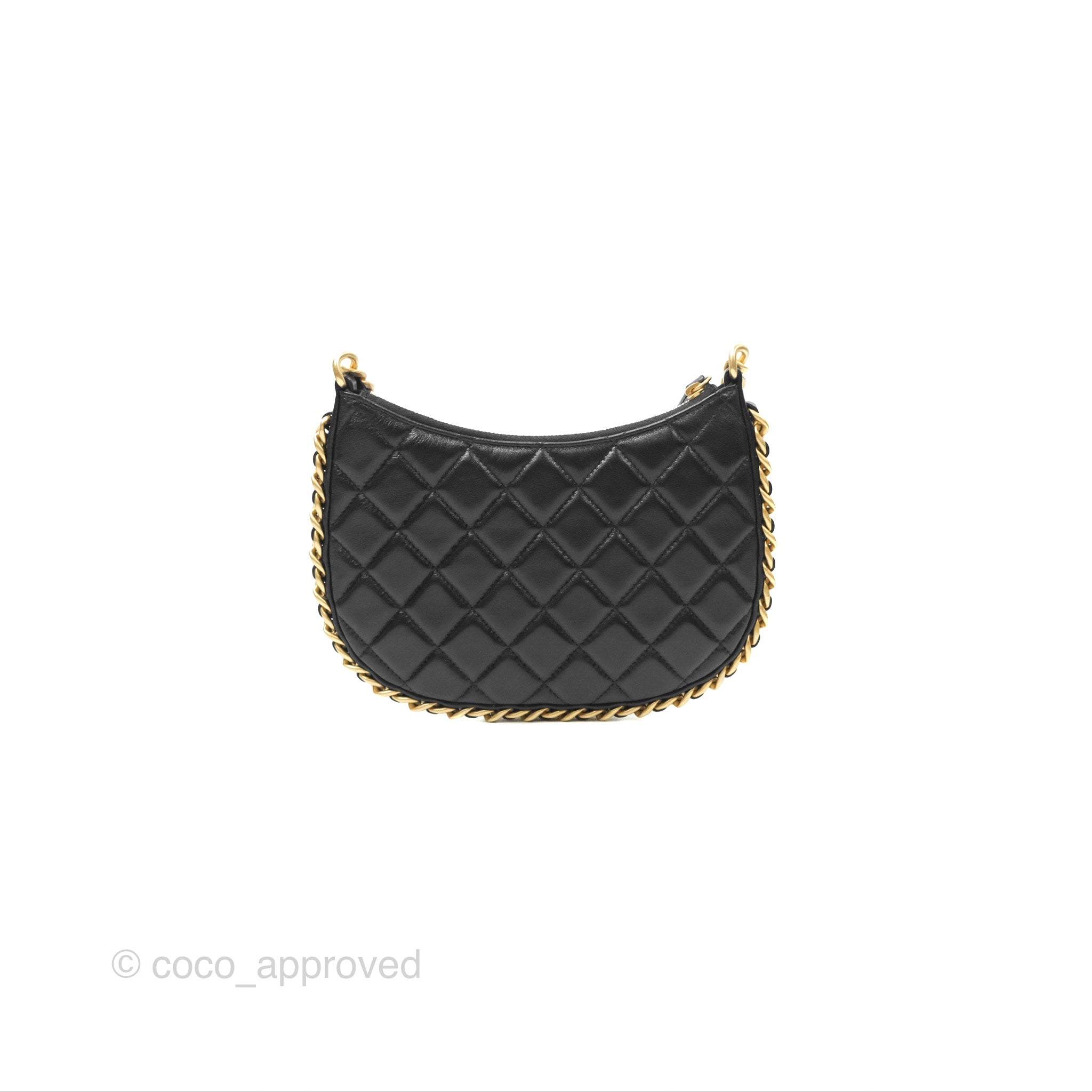 Chanel Chain Around Hobo Bag Black Lambskin Leather with Aged Gold Hardware 23B - Luxury Shoulder Bag for Women, Perfect for Evening Parties & Date Nights