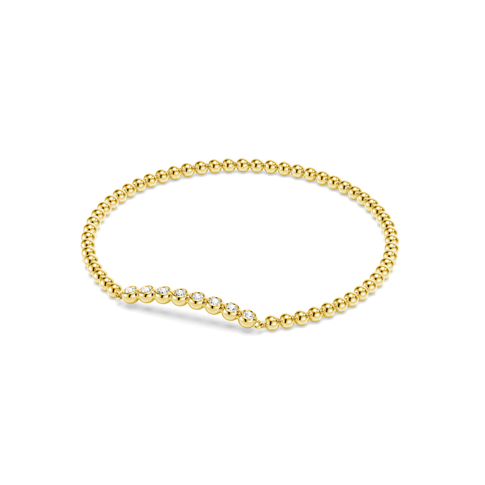 Elegant Beaded Chain Bracelet with Balanced Lab-Grown Diamond Accents | Perfect for Weddings, Parties & Everyday Wear