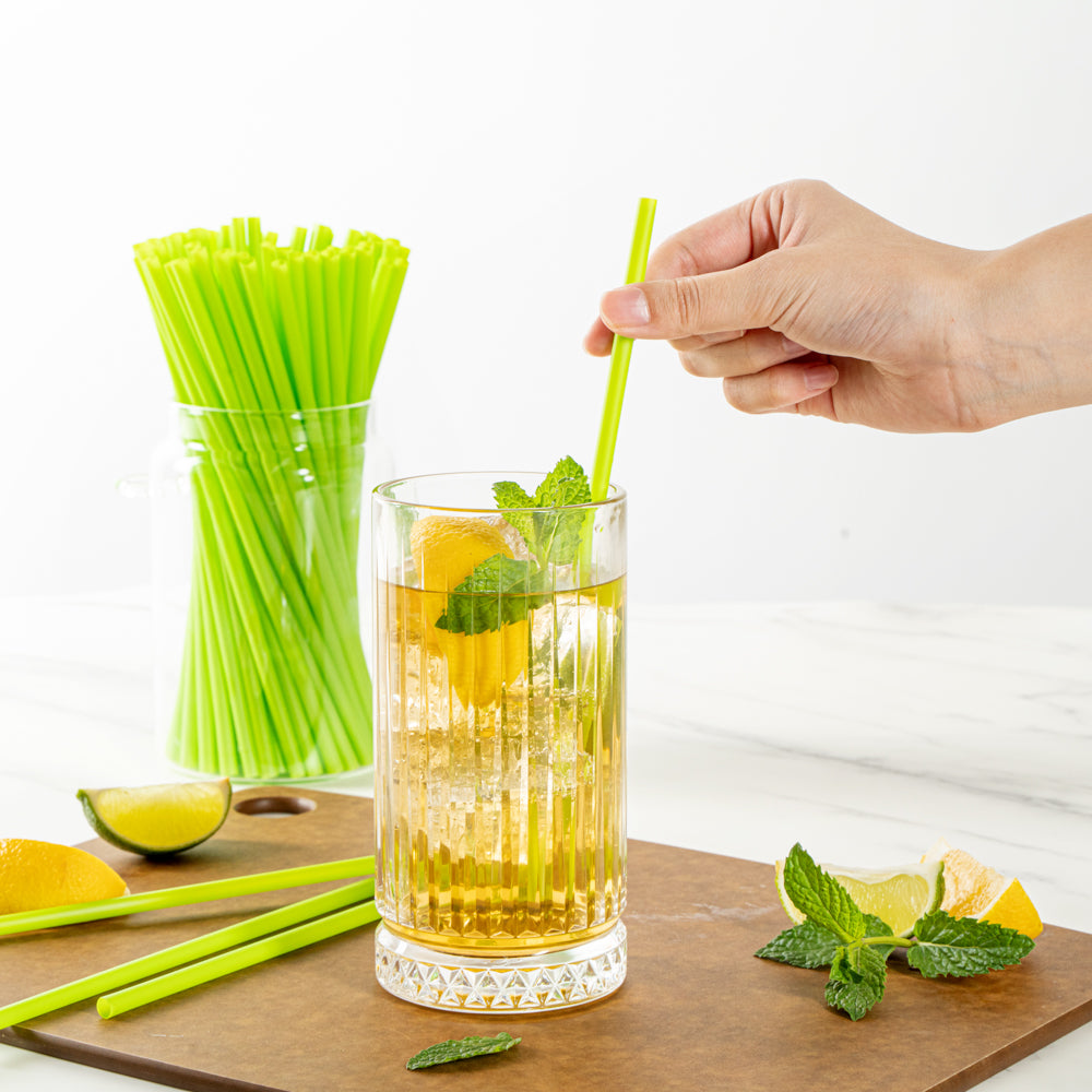 Eco-Friendly Compostable PLA/PBAT Plastic Straws - 8 1/4 Inch, 2000 Count Box - Perfect for Restaurants, Cafes & Sustainable Events