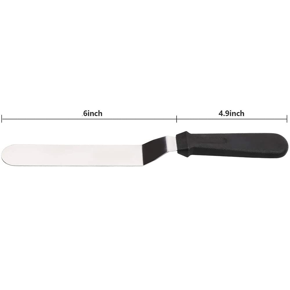 8 Inch Stainless Steel Icing Spatula - Bent Cake Decorating & Frosting Spatula with Ergonomic PP Handle - Perfect for Cookies, Cakes, Cupcakes, Pastries - Ideal for Home Baking, Professional Kitchens & Cake Shops