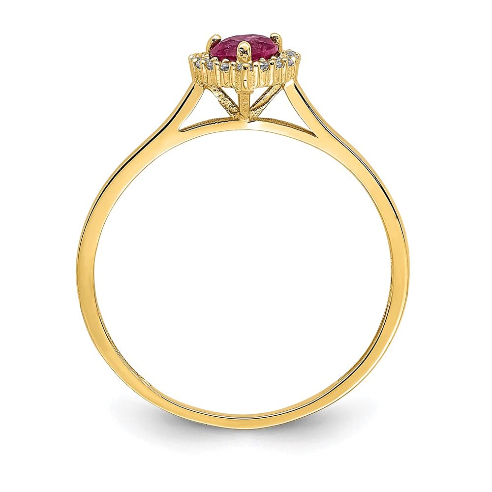 14K Yellow Gold Heart Pink & Clear Cubic Zirconia Ring for Women - Elegant Fine Jewelry Gift for Her, Size 7 - Perfect for Valentine's Day, Anniversary & Romantic Occasions