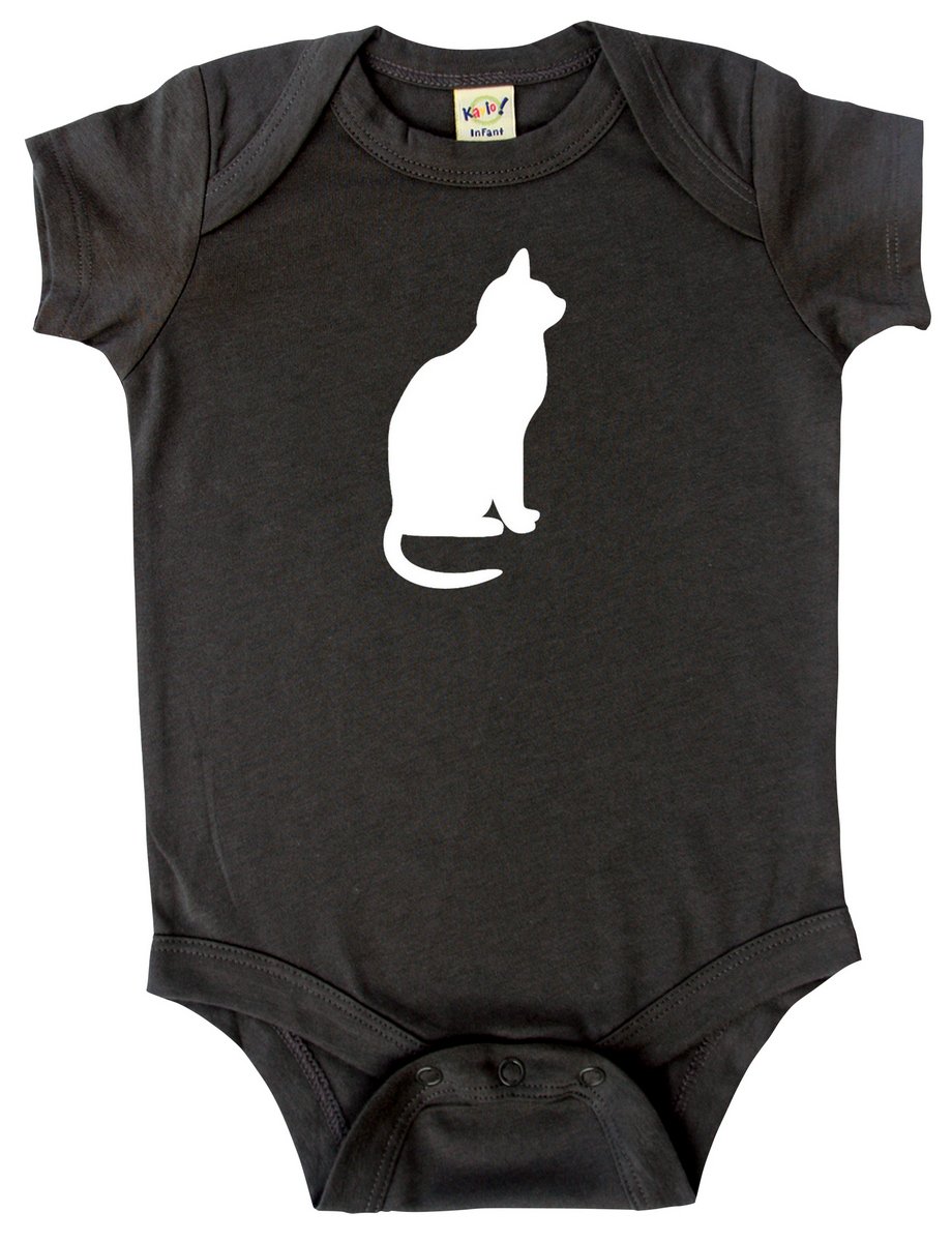 Cute Kitty Cat Silhouette Baby Bodysuit - Soft Cotton Onesie for Newborns & Infants - Perfect for Playtime, Photo Shoots & Everyday Wear