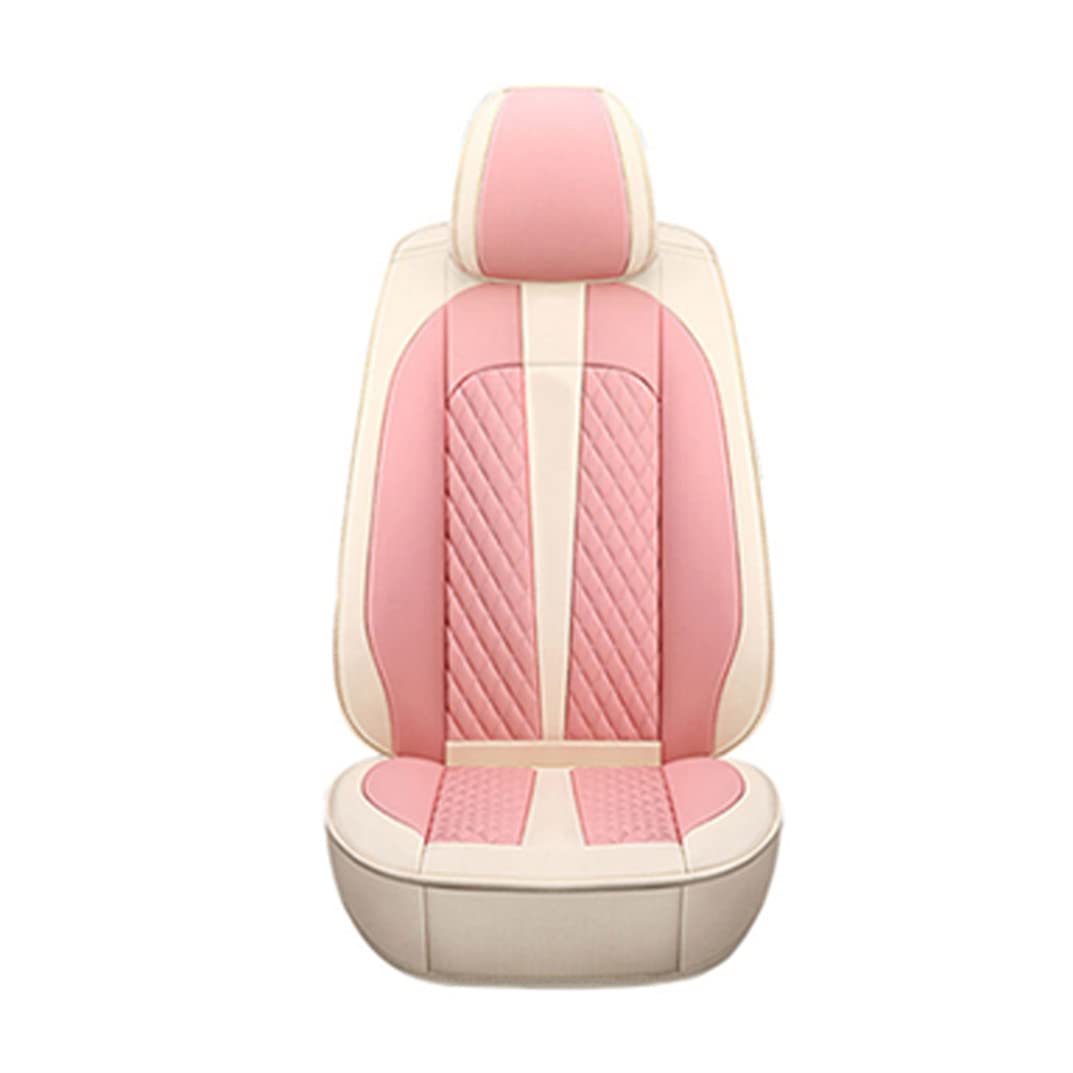Vonzasi PU Leather Waterproof Breathable Car Seat Covers - Compatible with Lexus LX470 LX570 (Beige & Pink) | Airbag Safe | Luxury Car Accessories for Comfort & Protection | Perfect for Daily Commute, Road Trips & Family Travel