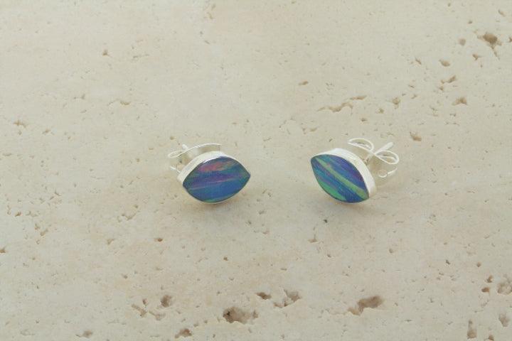 Opal Stud Earrings - Blue Rose Seed Beads for Women | Perfect for Weddings, Parties & Everyday Wear