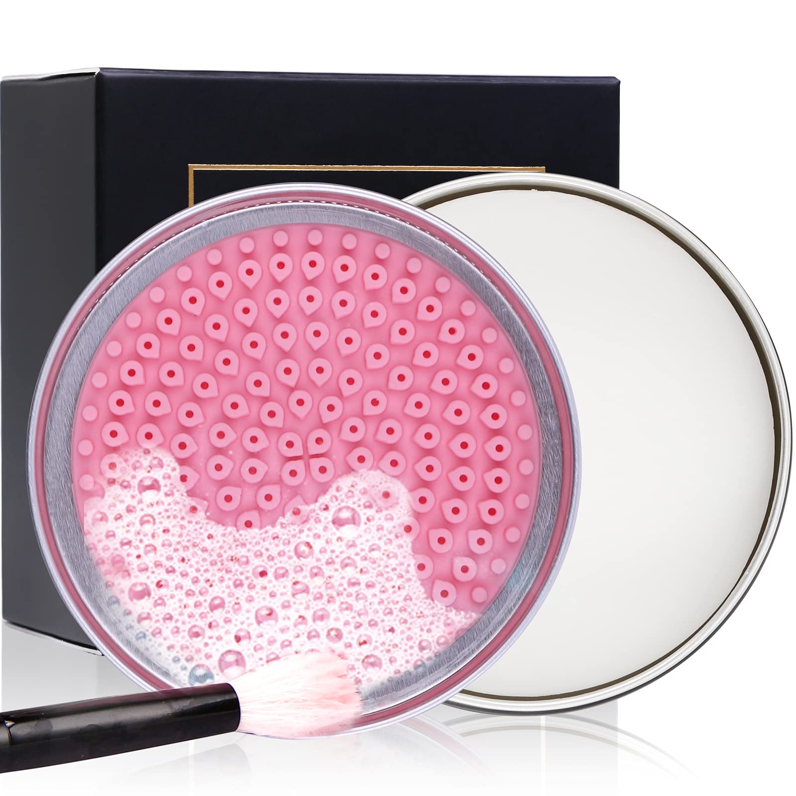 DUcare Solid Makeup Brush Cleaner Shampoo Soap with Cleaning Mat - Deep Cleansing for Cosmetic Brushes & Sponges | Perfect for Professional Makeup Artists & Home Beauty Routines