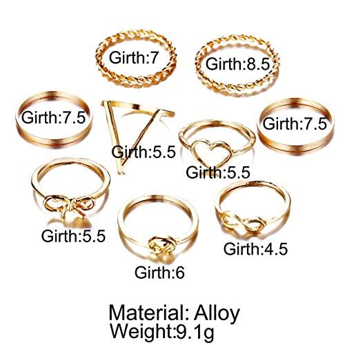 YouBella Bohemian Oxidized Silver Rings Set - 9 Piece Stackable Rings for Women & Girls | Boho Chic Jewelry for Layering, Everyday Wear & Gift Giving