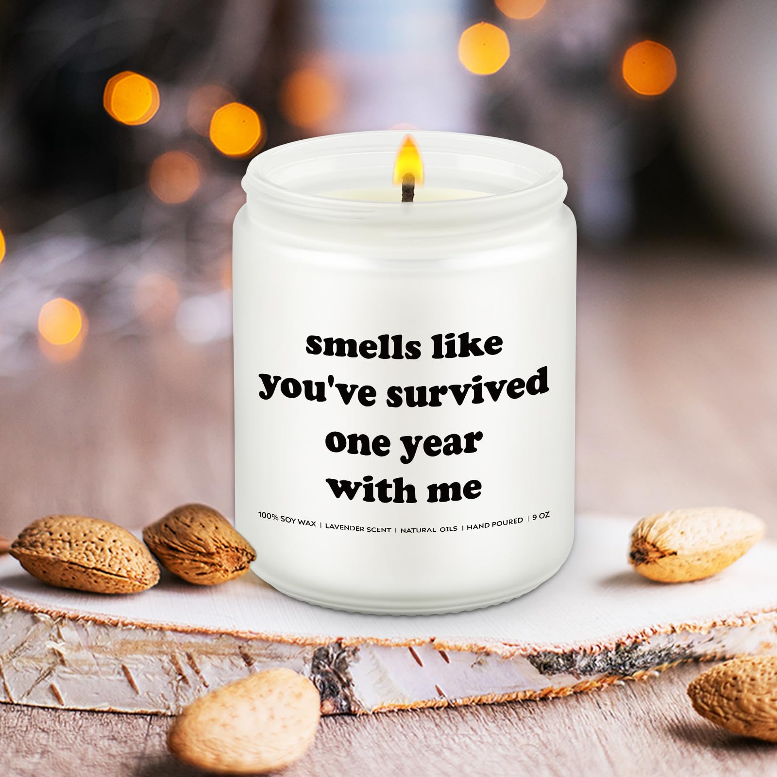 1st Wedding Anniversary Candle - Romantic 1 Year Anniversary Gift for Couples, Husband, Wife, Boyfriend or Girlfriend - Perfect for Celebrating Your First Year Together - Great as a Thoughtful Gift for Best Friends Too