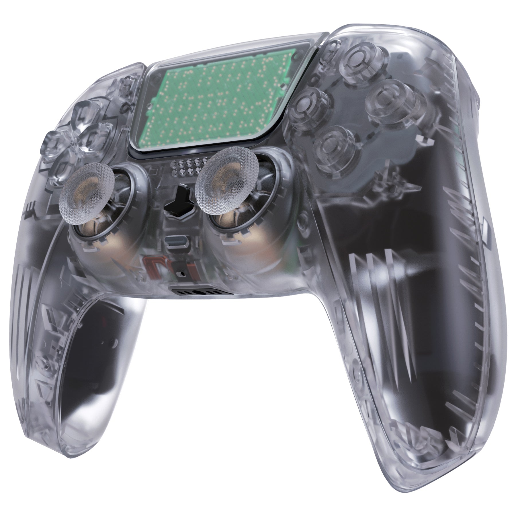eXtremeRate Clear Full Housing Shell with Buttons & Touchpad Cover - Custom Replacement Decorative Trim for PS5 Controller BDM-010/BDM-020 (Controller Not Included) - Perfect for Gaming, Customization & PS5 Accessories