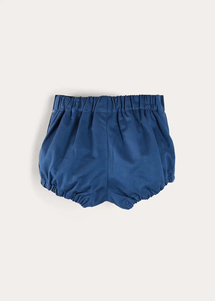 Blue Plain Button Detail Bloomers for Babies & Toddlers (3 Months to 3 Years) - Comfortable Cotton Underwear for Playtime, Diaper Changes & Everyday Wear