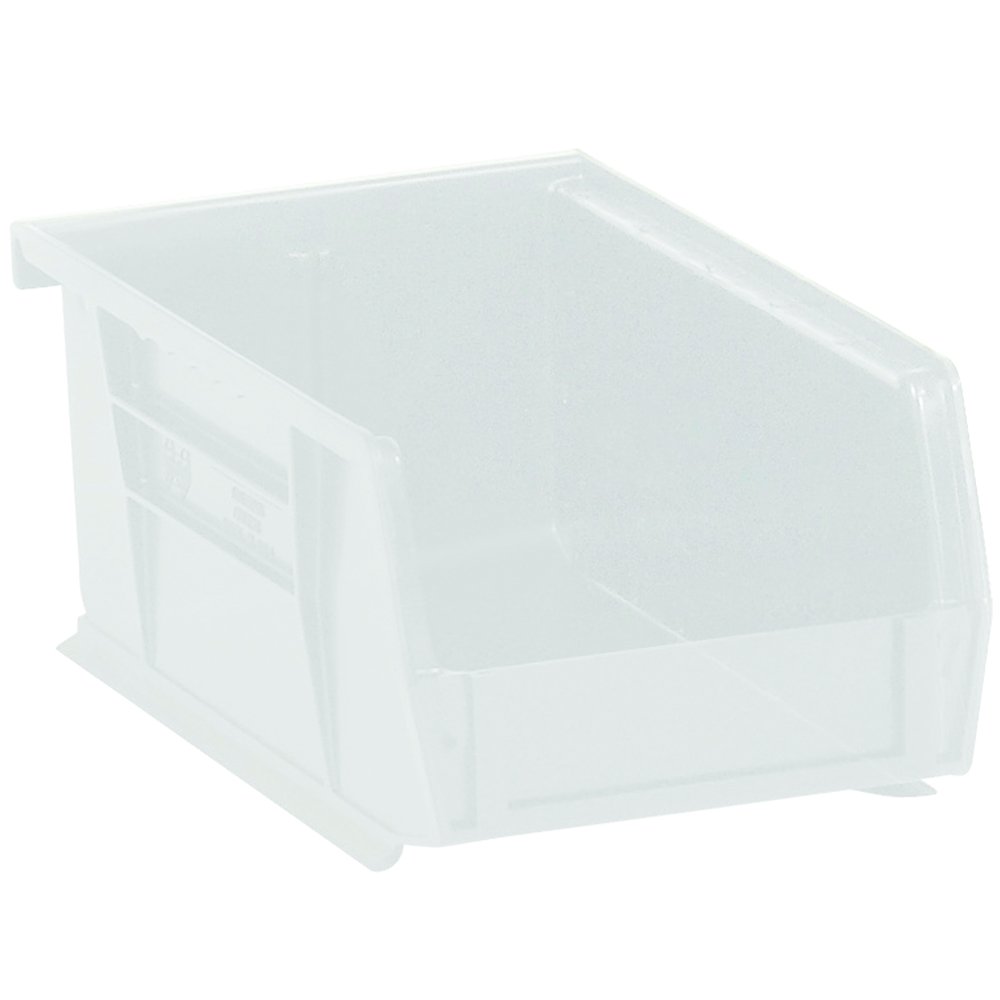 Aviditi 24-Pack Clear Plastic Stackable Storage Bins with Hanging Hooks, 7.38