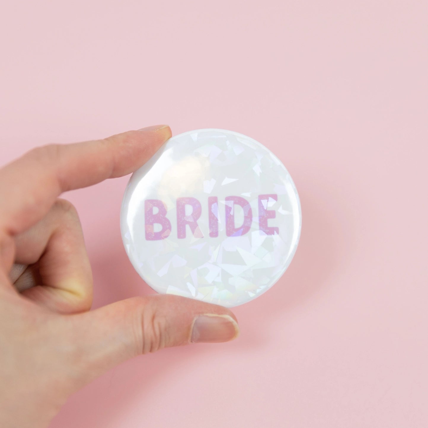 Holographic Bride Badge - Elegant Wedding Accessory for Brides, Bridesmaids & Bachelorette Parties - Perfect for Weddings, Showers & Special Occasions