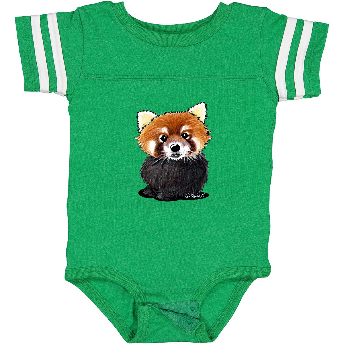 Inktastic KiniArt Red Panda Baby Bodysuit - Cute Animal Print Onesie for Infants & Toddlers | Soft Cotton Bodysuit for Newborns, Baby Shower Gift, Everyday Wear & Photo Outfits