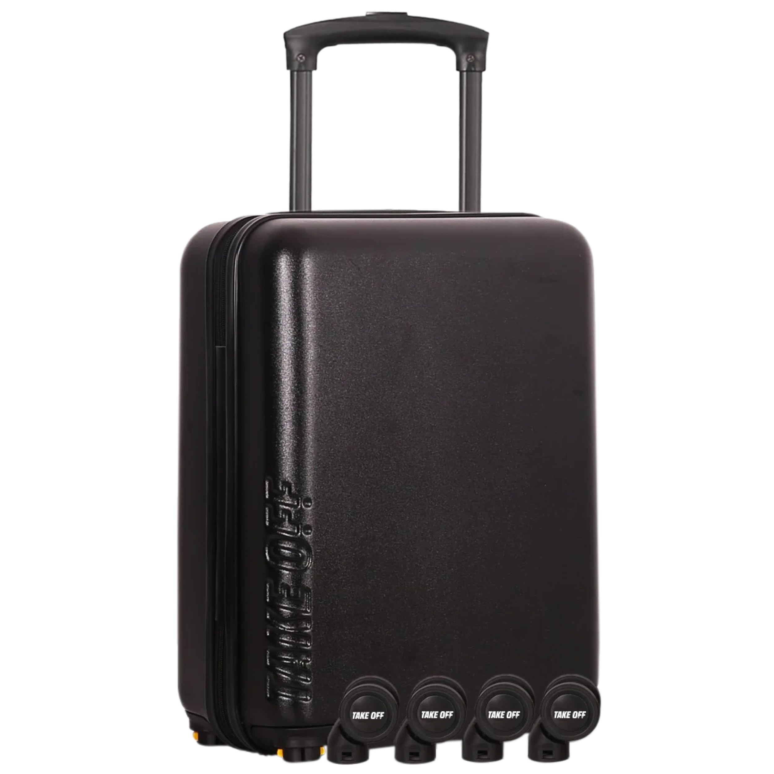 TAKE OFF Luggage 3.0 - 18x14x8 Inch Underseat Carry-On Suitcase with Removable Wheels | TSA Approved Hard Shell Personal Item | Compact Travel Bag for Overnight Trips & Airplane Essentials | Perfect for Business Travel & Weekend Getaways (Black)