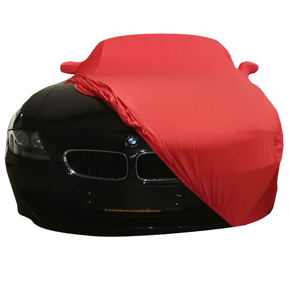 Custom Fit BMW Z4 E86 Indoor Car Cover with Mirror Pockets - Premium Red Tailored Protection for Garage Storage & Vehicle Preservation