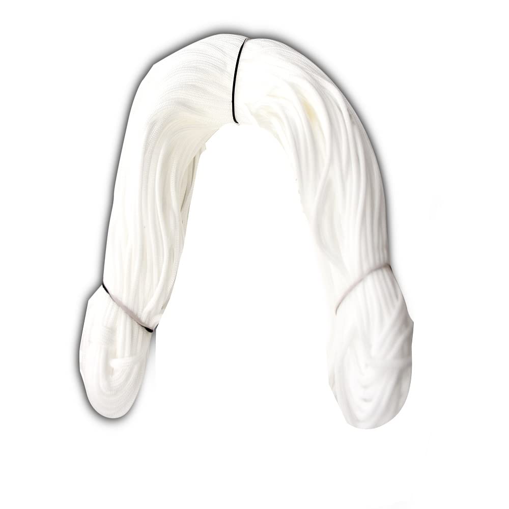Maher Nylon Knot Macramé Beading Braided Thread Cord Rope - 4mm Thick, 55 Meters (White) for DIY Jewelry Making, Home Decor & Craft Projects