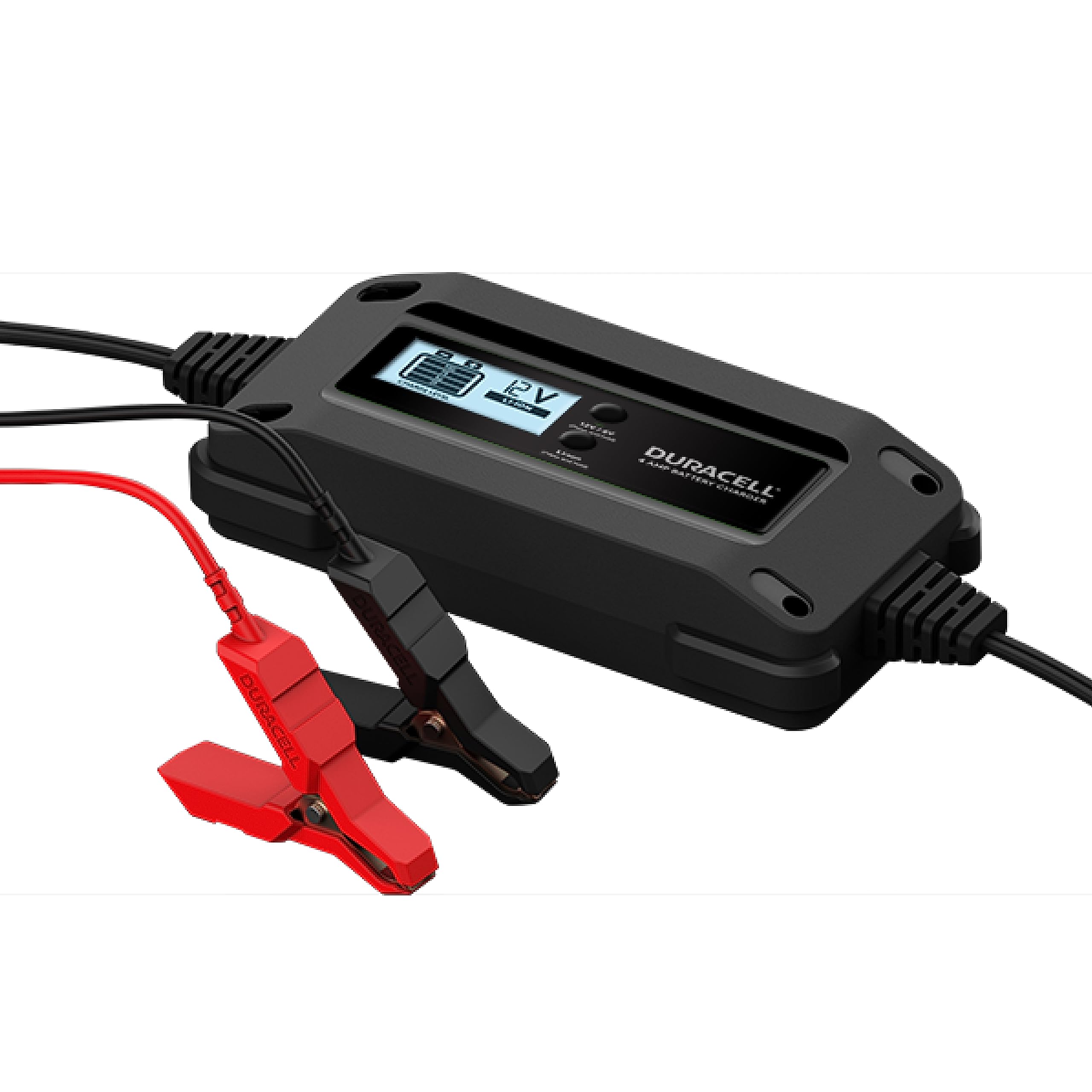 Duracell DRMC4A 4 Amp Smart Battery Charger Maintainer with LCD Display - 6V/12V Automotive & Lithium Ion Battery Charger - Perfect for Cars, Motorcycles, Boats & RVs