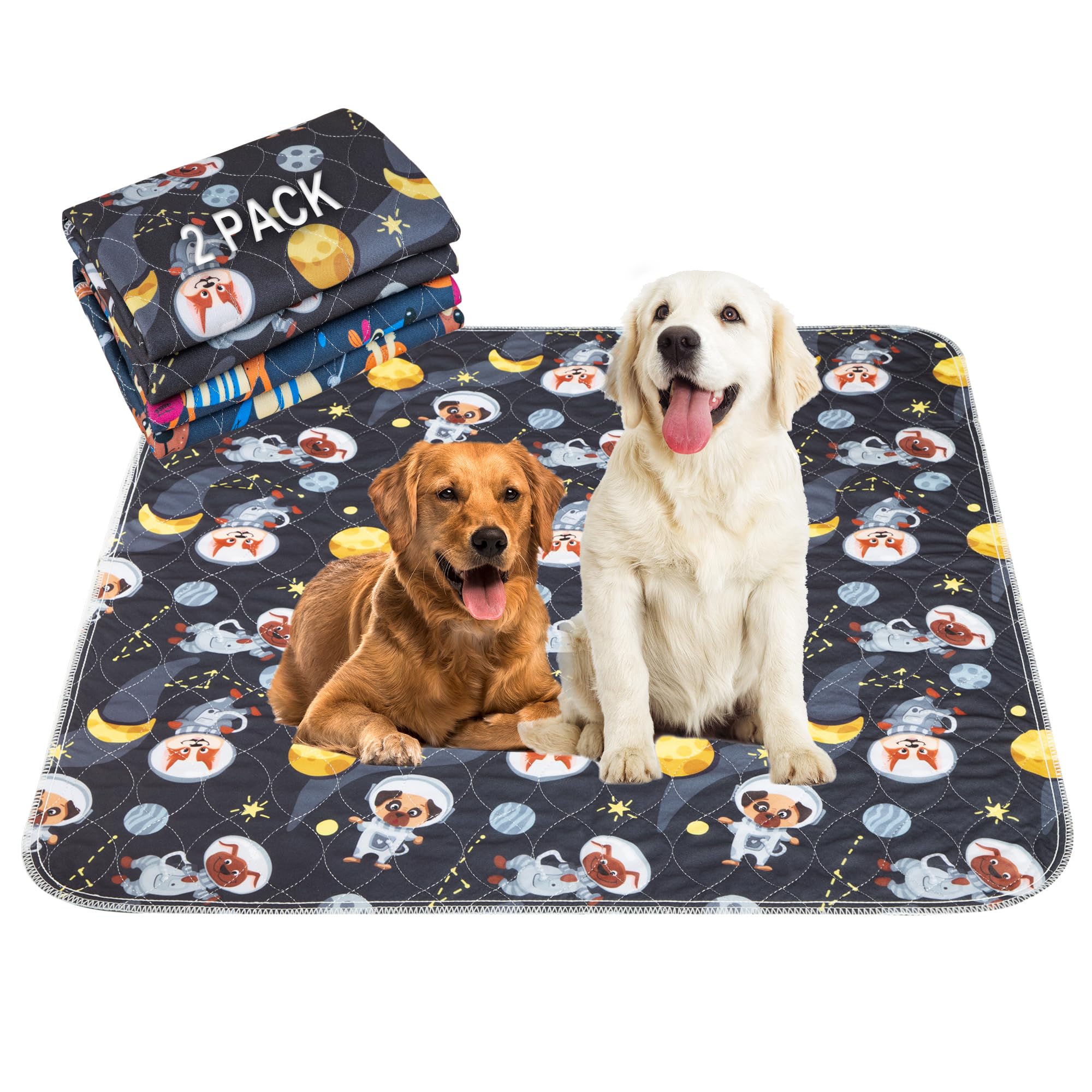 Paw Legend Washable Reusable Dog Pee Pads - Super Absorbent Puppy Training Pads (2 Pack) | Odor Control & Leak Proof | Perfect for House Training, Travel & Crate Use
