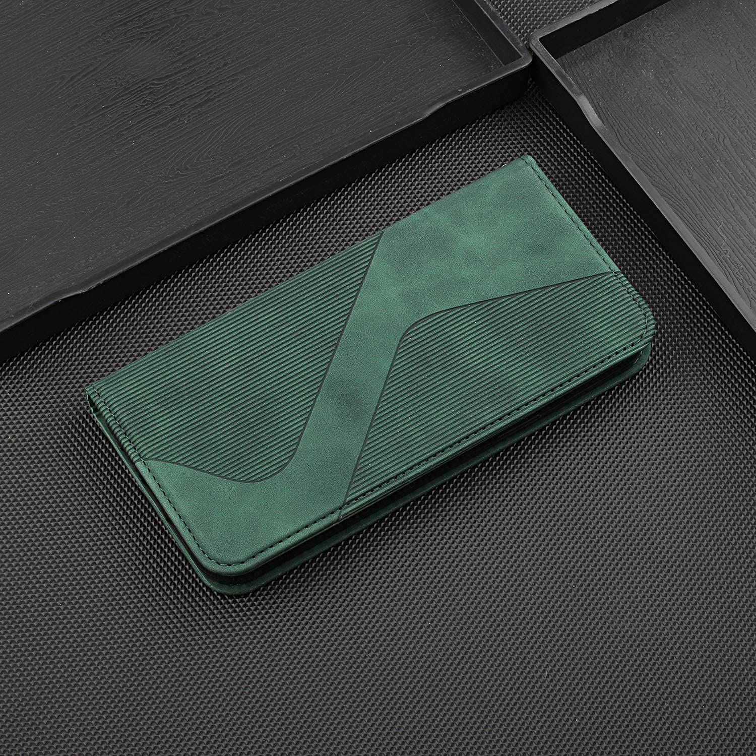 Magnetic Wallet Phone Case for iPhone XR - S-Shape Flip Cover with Skin Touch Feeling, Green | Slim Card Holder & Secure Magnetic Closure for Everyday Use, Travel & Business