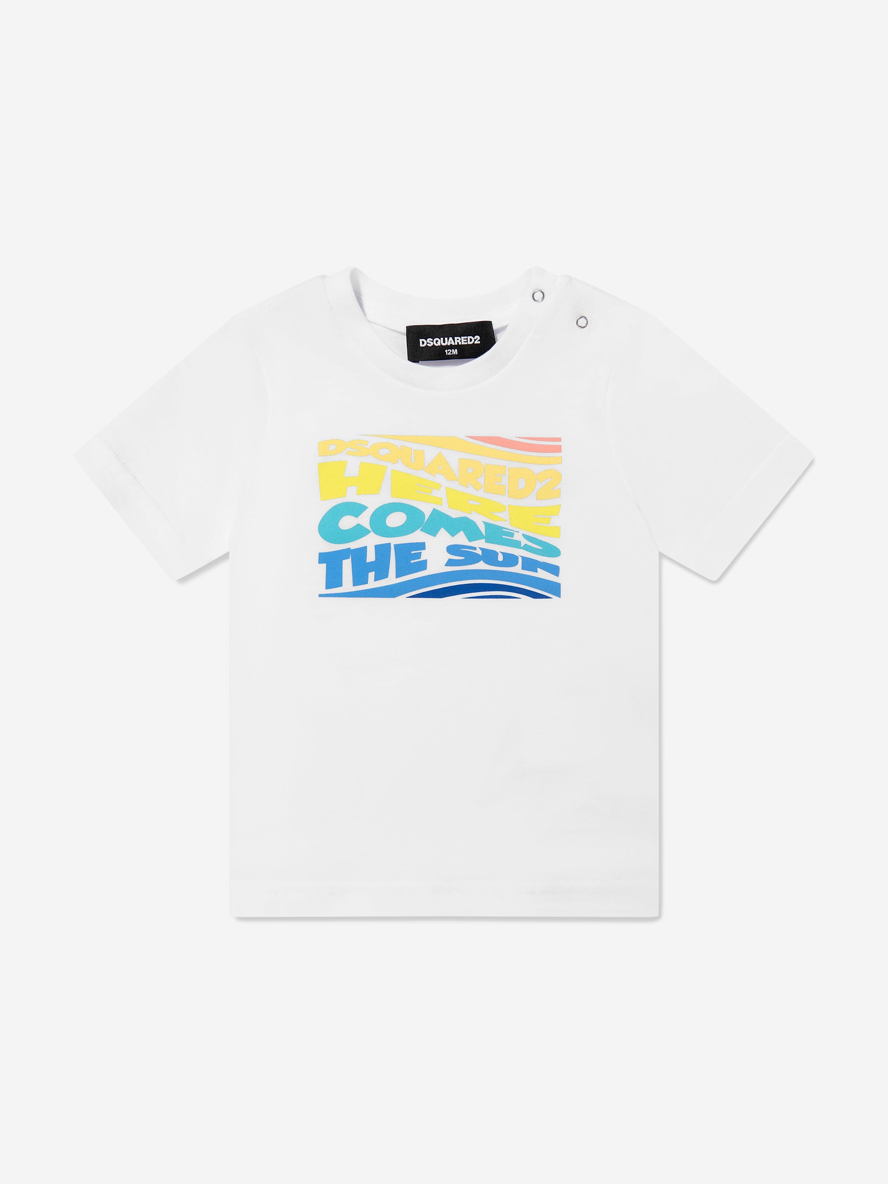 Baby Here Comes The Sun White T-Shirt - Soft Cotton Infant Tee for Boys & Girls - Perfect for Sunny Days, Beach Trips & Family Photos