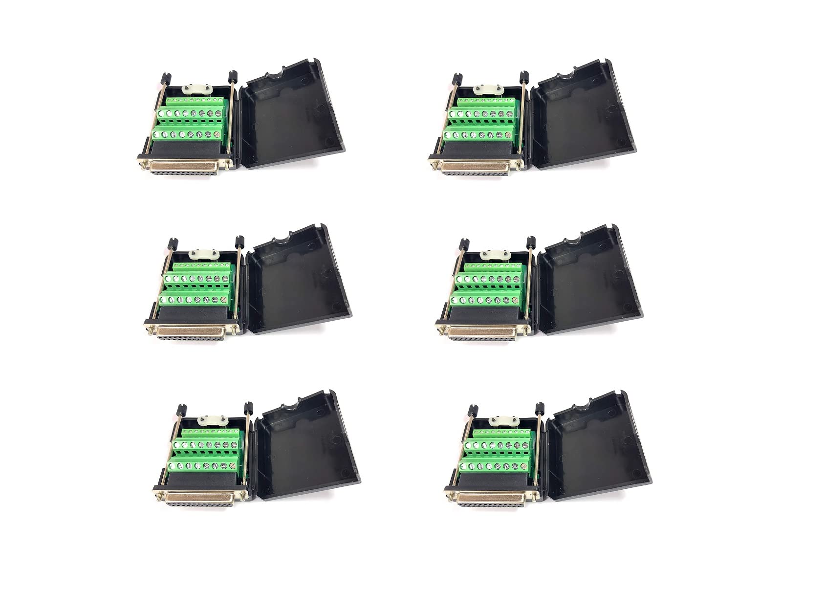 D-Sub Solderless Breakout Terminal Block Connector Kit - DB25 Female (6PCS) for Easy DIY Electronics Projects | Perfect for Computer, CNC & Industrial Equipment Wiring
