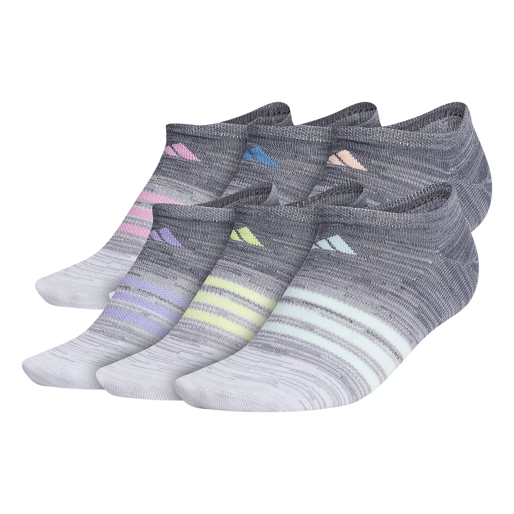 adidas Women's Superlite No Show Socks 6-Pack - Breathable Athletic Socks for Running, Gym & Everyday Wear