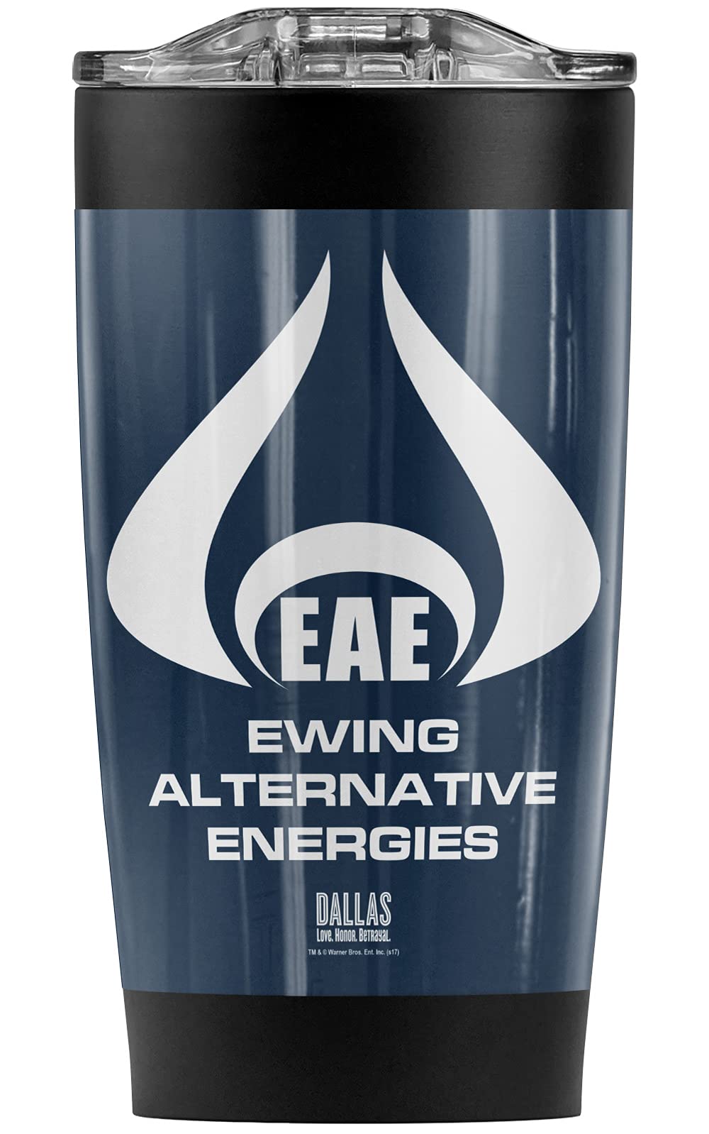 Logovision Dallas TV Series Ewing Stainless Steel Tumbler 20oz - Vacuum Insulated Double Wall Coffee Travel Mug with Leakproof Sliding Lid | Keeps Hot & Cold Beverages for Hours | Perfect for Office, Commuting, Camping and Outdoor Activities