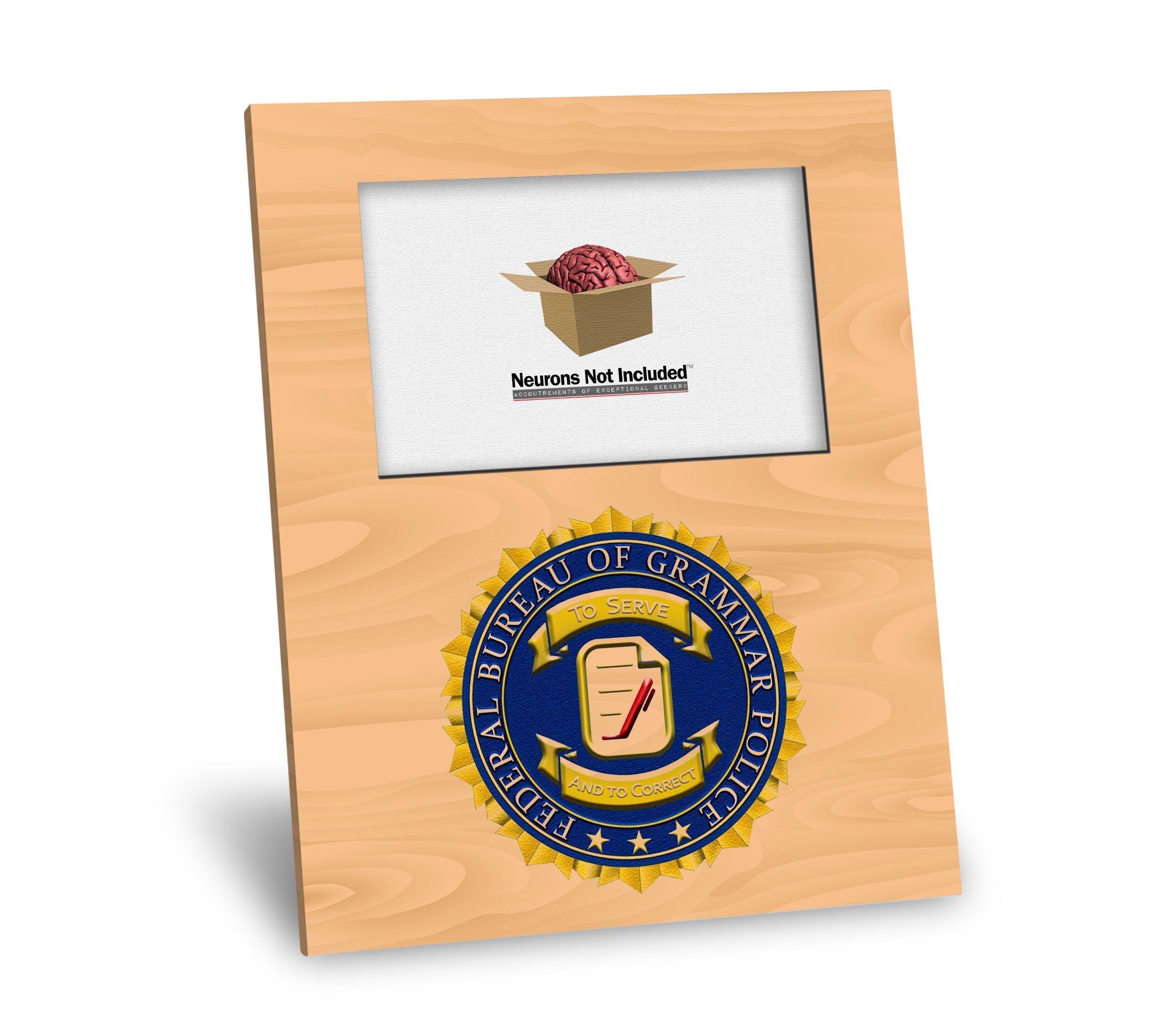 Grammar Police Picture Frame - Personalized 8x10 or 4x6 Photo Frame in Maple Finish - Perfect for Office Decor, Teacher Gifts & Grammar Enthusiasts